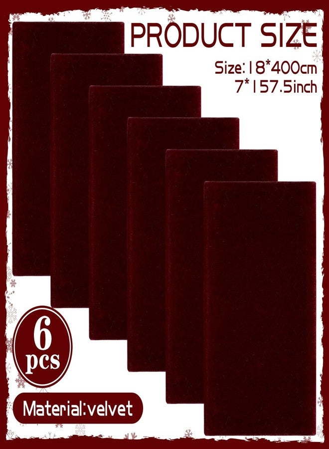 Suncalla Burgundy 6 Pcs Christmas Chair Sashes 157'' Decorative Bows Chair Cover with 12 Pins for Dinning Room Decoration Wedding Reception Restaurant Event Decoration Banquet Party (Velvet) - Image 2